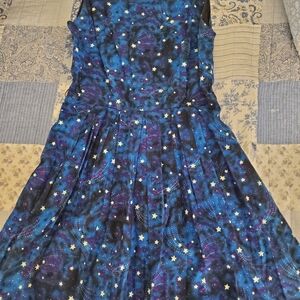 Modcloth Starry Night Midi Dress in Blue and Black